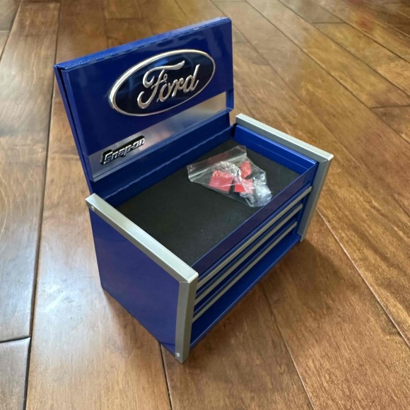 NWT Snap-on Ford Blue 3 Drawer Miniature Toolbox Size 8.5x4.5x4.5 - Picture 3 of 11